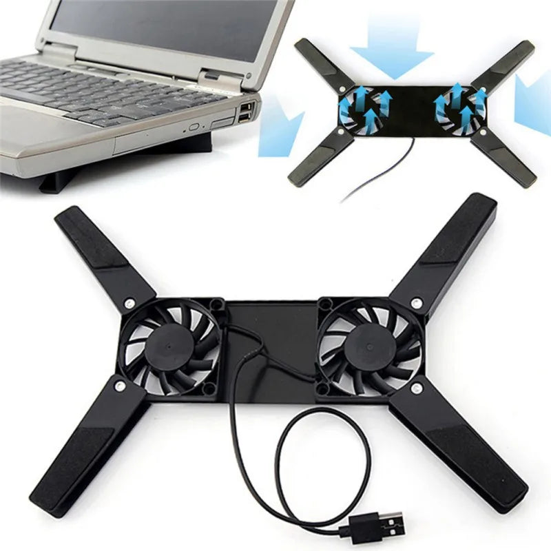 Dual Fan USB Laptop Cooling Pad Stand