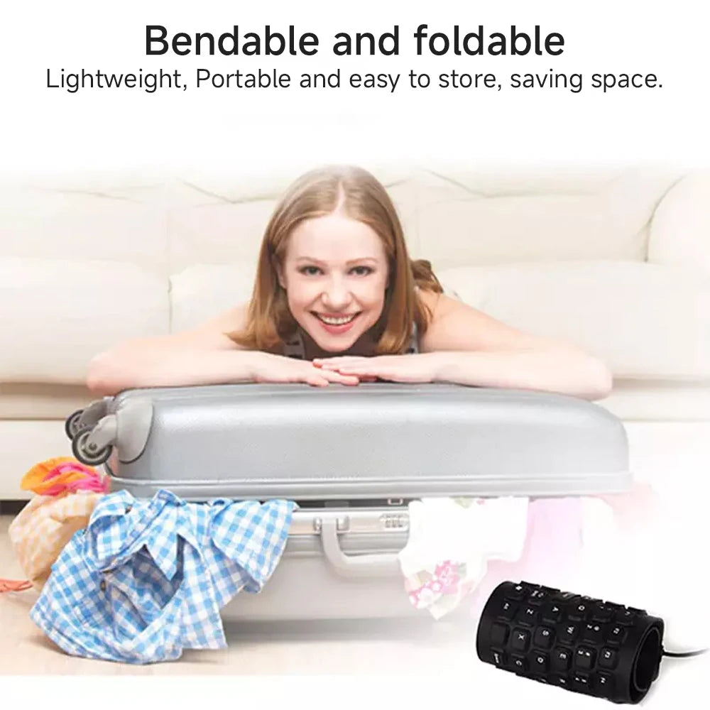 Portable Mini Keyboard 85 Keys Flexible Waterproof Soft Silicone Gaming Keyboard