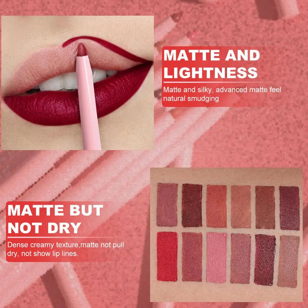 6PCS Waterproof Matte Lip Liner Set