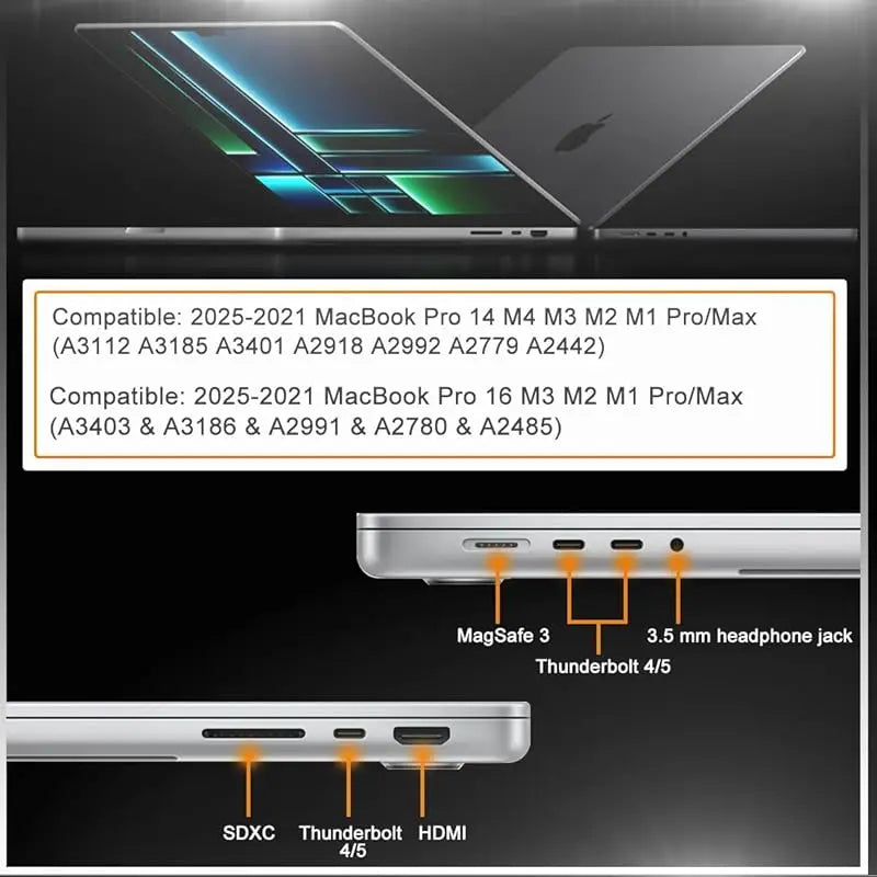 7PCS Dust Plug Cover Dirt Plug Cups Set for MacBook Pro 14/16-inch