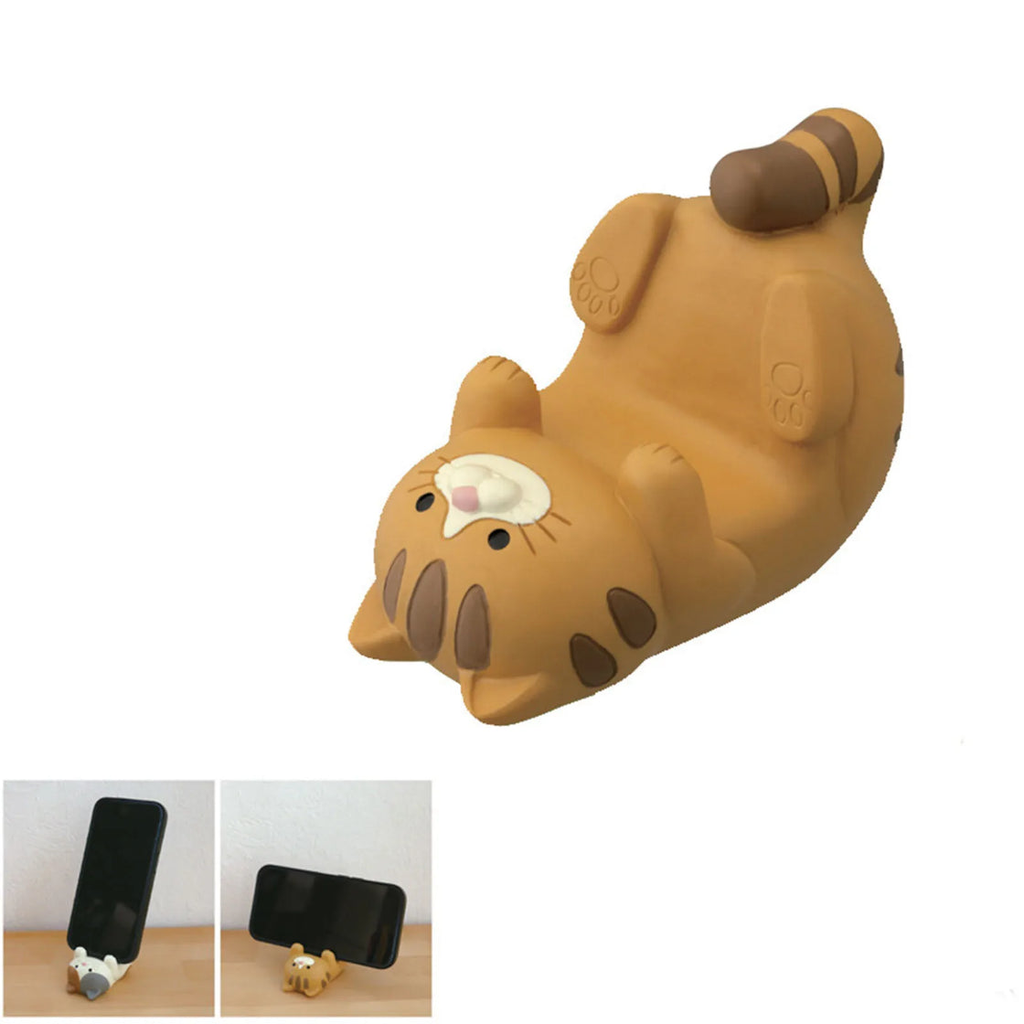 Multifunctional Cat Ornament Cute Appearance Phone Tablet Glasses Pen Holder Desk Decoration Synthetic Resin Ornaments