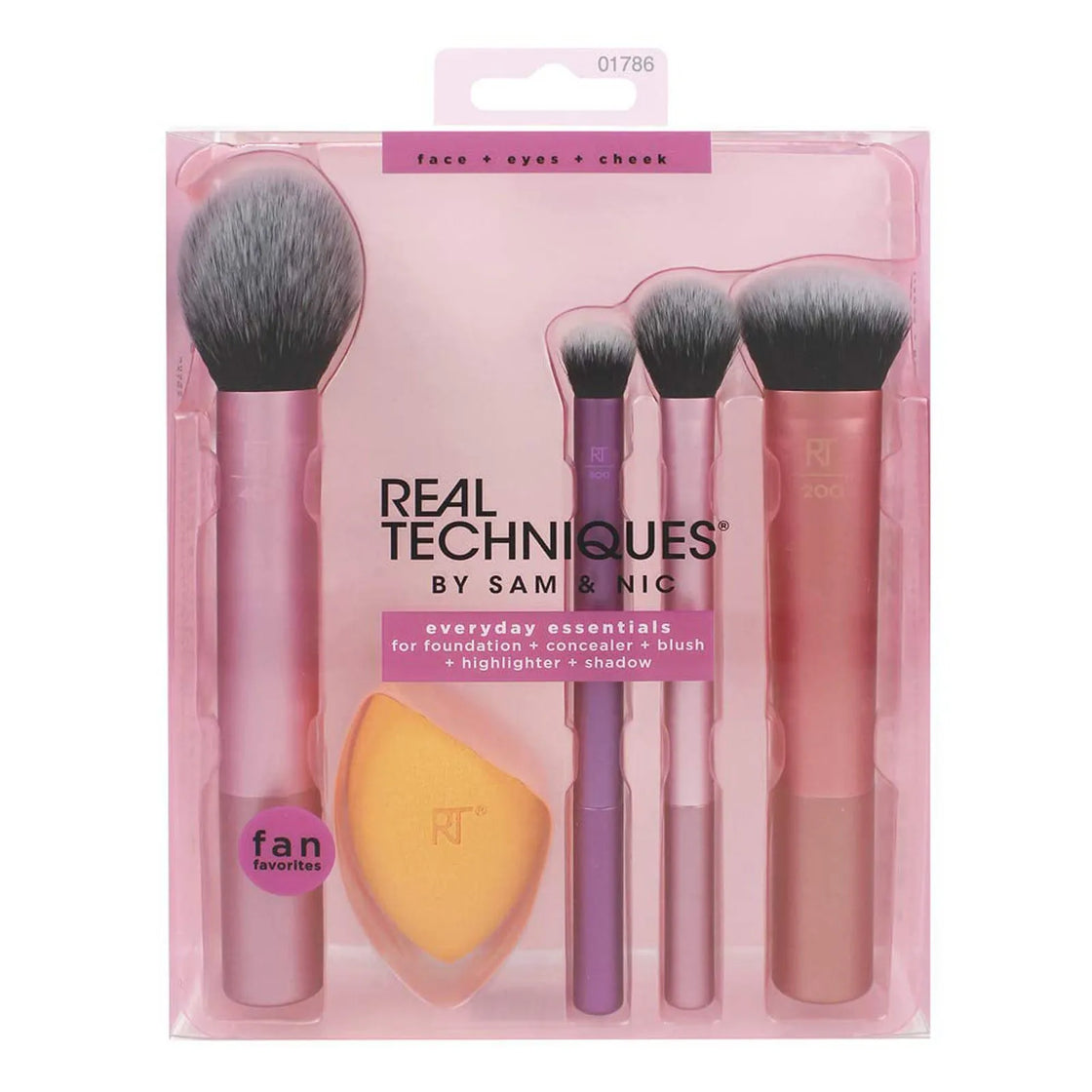 Eco-Friendly Vegan Makeup Brush Kit - Synthetic Hair Cosmetic Tools for Foundation/Blush/Eyeshadow (Travel Set)