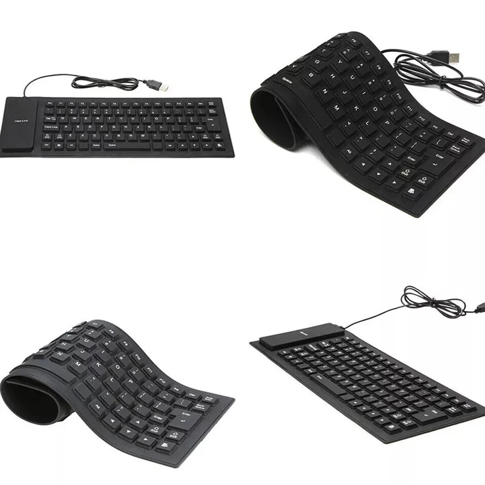 Portable Mini Keyboard 85 Keys Flexible Waterproof Soft Silicone Gaming Keyboard