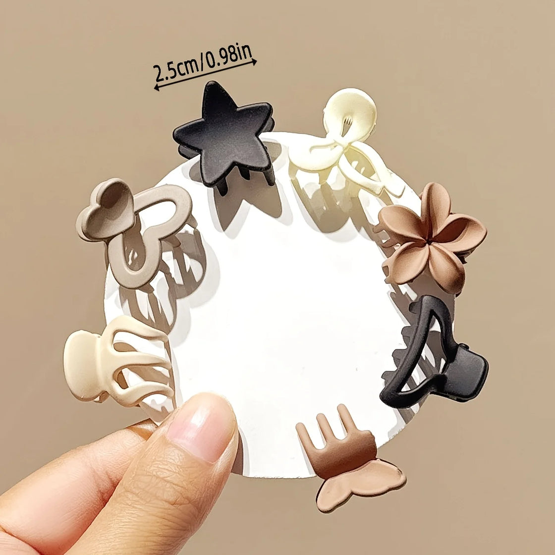 5/10/20/30pcs Beige Mixed Pack Small Clips, Cute Girl Accessories