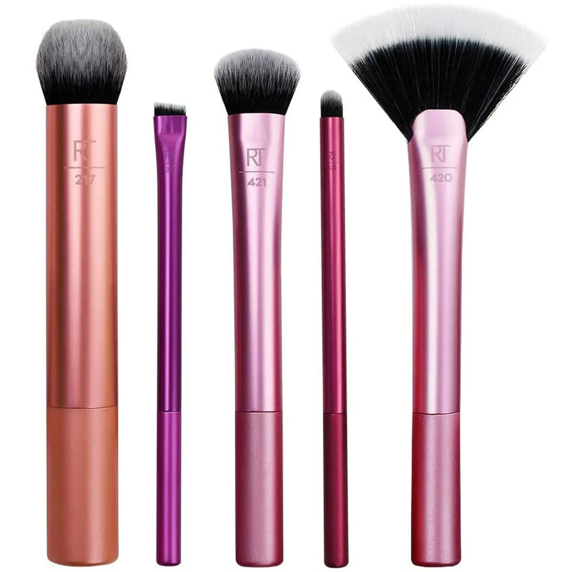 Eco-Friendly Vegan Makeup Brush Kit - Synthetic Hair Cosmetic Tools for Foundation/Blush/Eyeshadow (Travel Set)