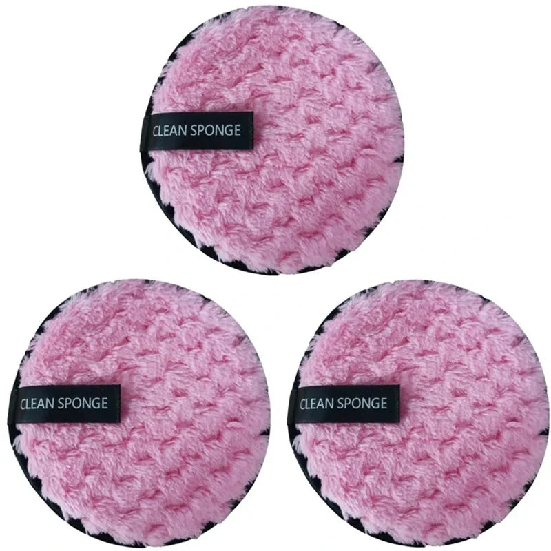 3 Pcs Reusable Microfiber Makeup Remover Pads
