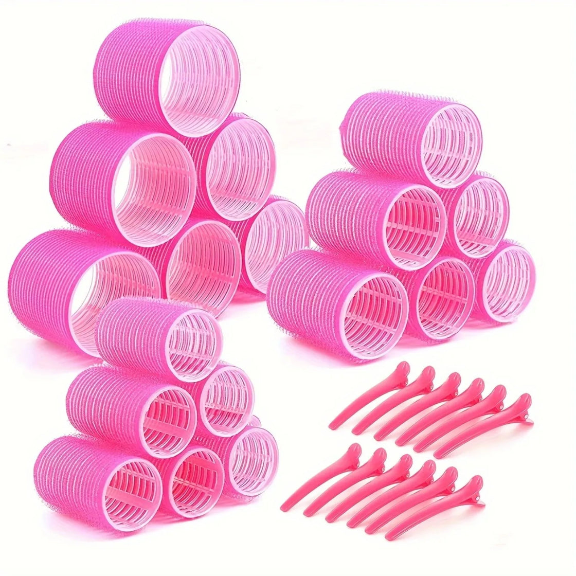 30pcs Heatless Hair Styling Kit Self-Grip Rollers 18pcs Hair Rollers & 12pcs Clips DIY Easy to Use Hair Care Beauty Tools