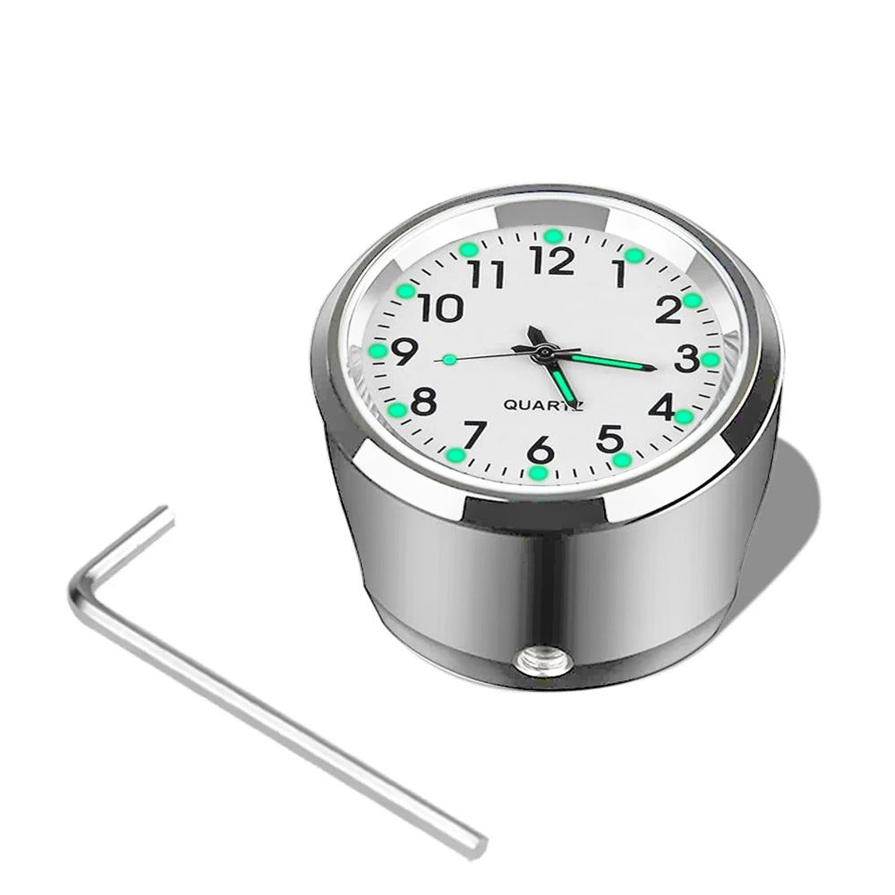 Motorcycle Bike Handlebar Mount  Clock  Waterproof Chrome Moto Accessories