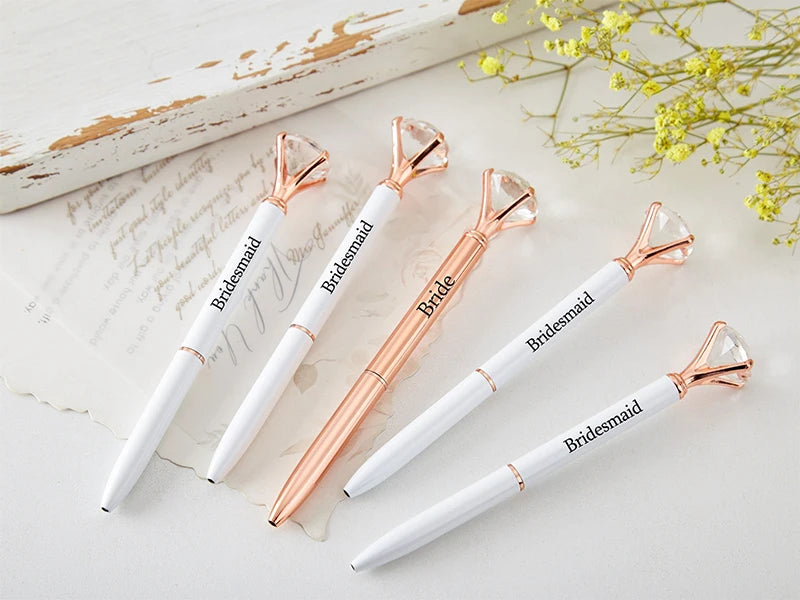 Personalized Bridesmaid Gift Diamond Pen with Engraving Name Party Gift for Her Bridal Shower Favors