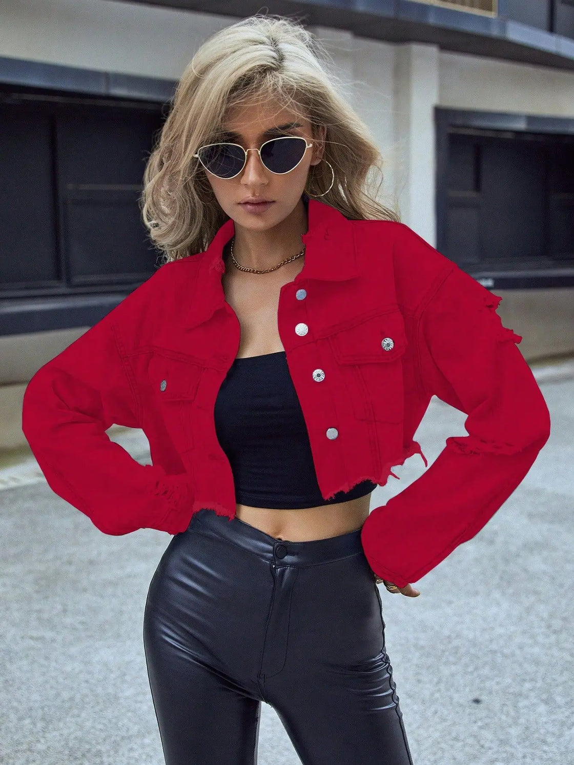 Women's clothing European and American INS casual versatile short fashion denim short jacket