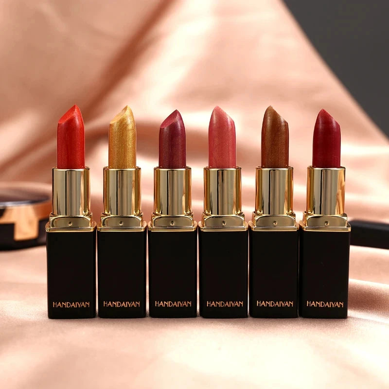 HANDAIYAN 9-Color Temperature-Changing Mermaid Lipstick displayed in a vibrant packaging.