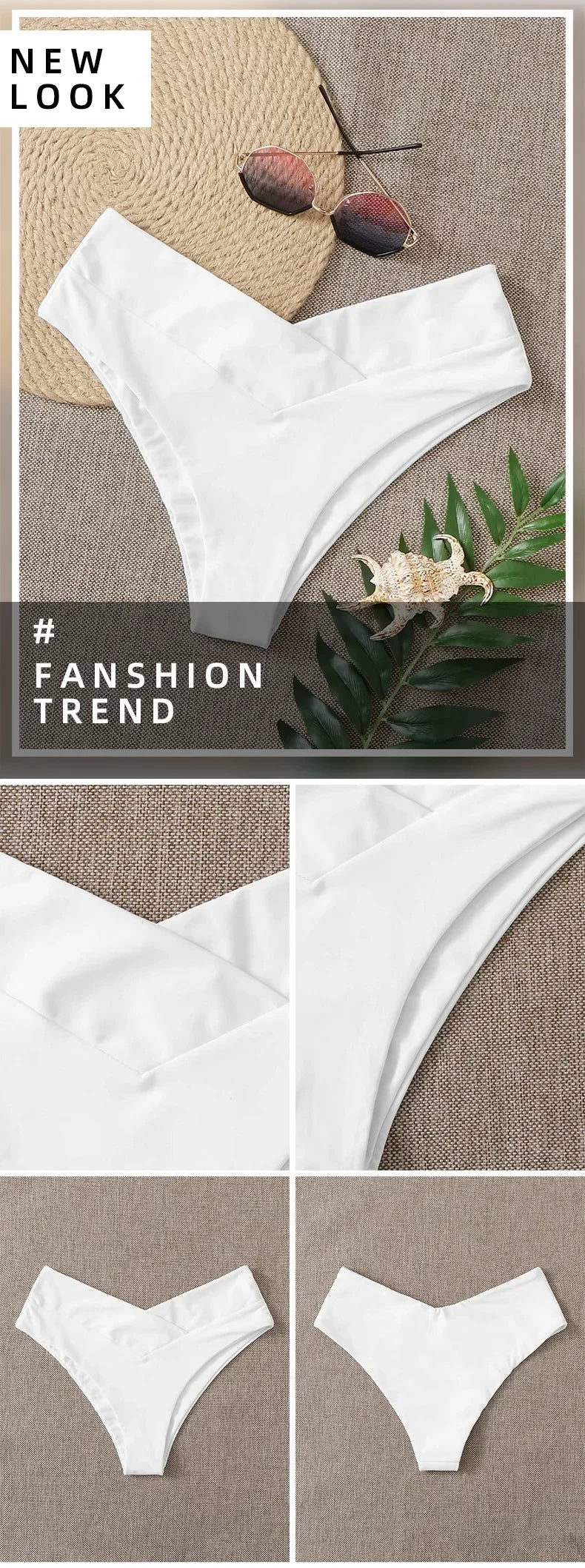 High Waisted Brazilian V-Thong Bikini