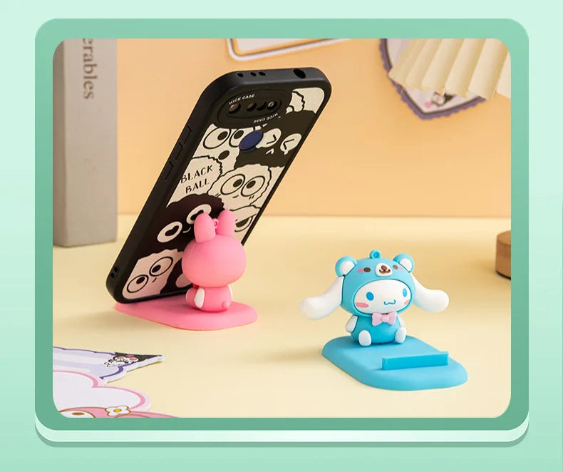 Unique Hello Kitty phone holder featuring a kawaii design, perfect for decorating and organizing your workspace.