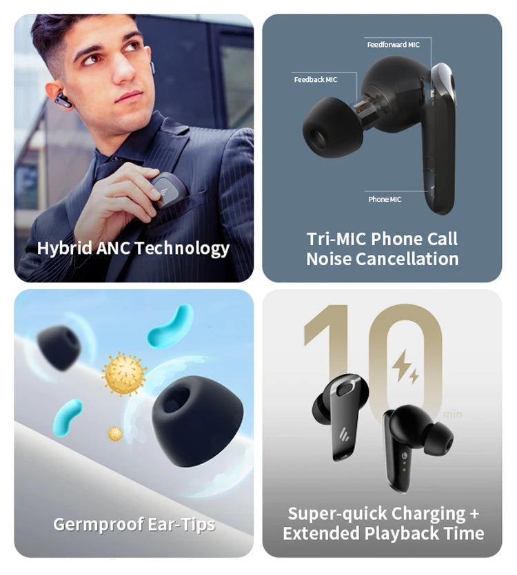 Edifier Neobuds Pro Wireless Bluetooth Earphones TWS Earbuds Hi-Res Wireless Active Noise Cancelling Knowles Balanced Armature