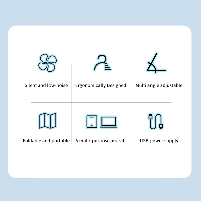 Foldable Notebook Cooler Base; One Cooling Fan Stand; Portable Heightened Laptop Rack