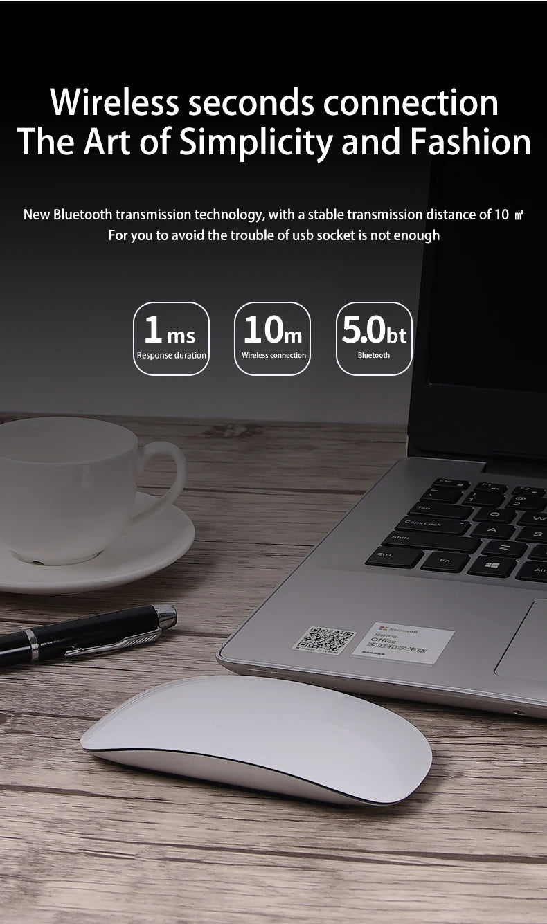Rechargeable Bluetooth Mouse Magic 3 Ergonomic Multi-Touch BT5.0 Wireless Slim Rechargeable Mouse