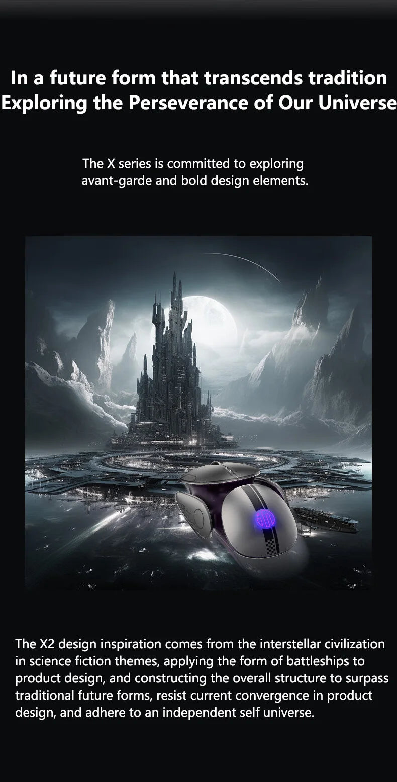 Inphic X2 Silent Bluetooth Mouse Metal Base Rechargeable Wireless Gaming Mouse For Computer Laptop Office Game