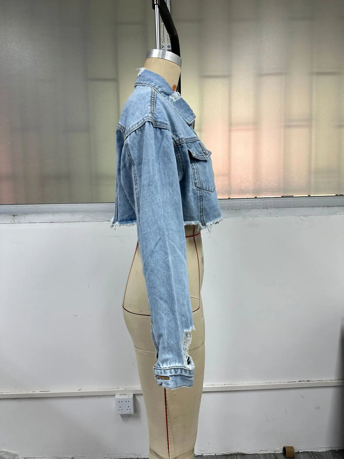 Women's clothing European and American INS casual versatile short fashion denim short jacket