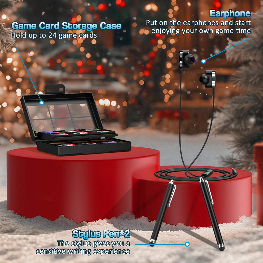Switch 2 Game Accessories Upgrade Set, including storage bag, protective case, controller cover, tempered glass film, stand, etc