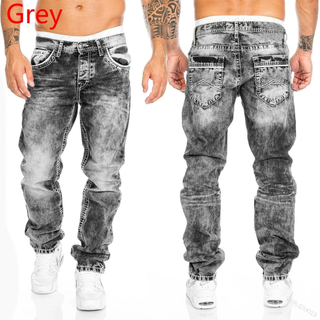 Men's black jeans slim fit high-quality gray casual men's jeans pants slim fit men's pants hip-hop street wear fog denim pants