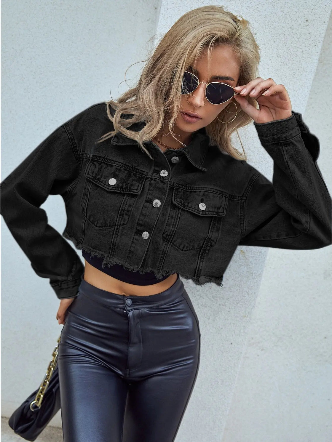 Women's clothing European and American INS casual versatile short fashion denim short jacket