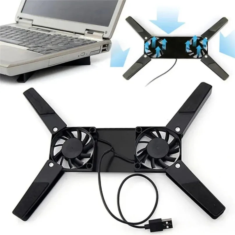 Dual Fan USB Laptop Cooling Pad Stand
