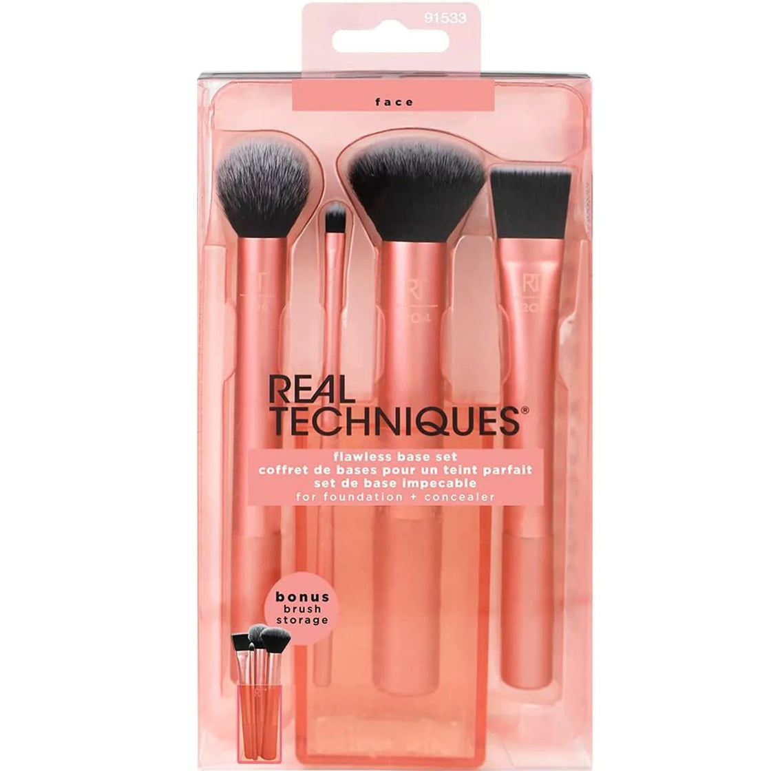 Eco-Friendly Vegan Makeup Brush Kit - Synthetic Hair Cosmetic Tools for Foundation/Blush/Eyeshadow (Travel Set)