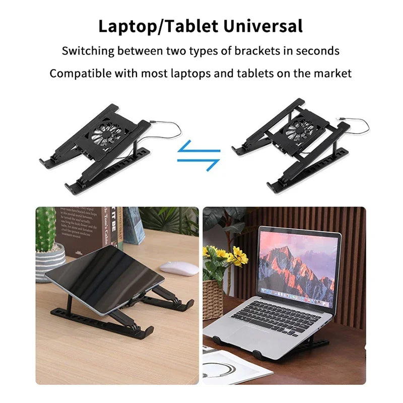 Foldable Notebook Cooler Base; One Cooling Fan Stand; Portable Heightened Laptop Rack
