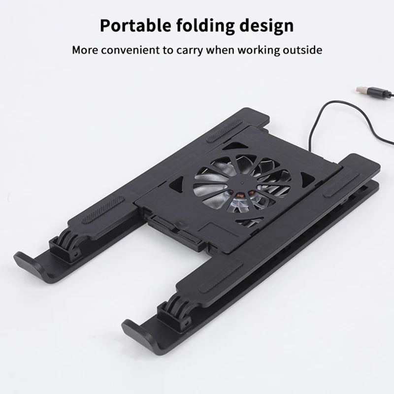 Foldable Notebook Cooler Base; One Cooling Fan Stand; Portable Heightened Laptop Rack