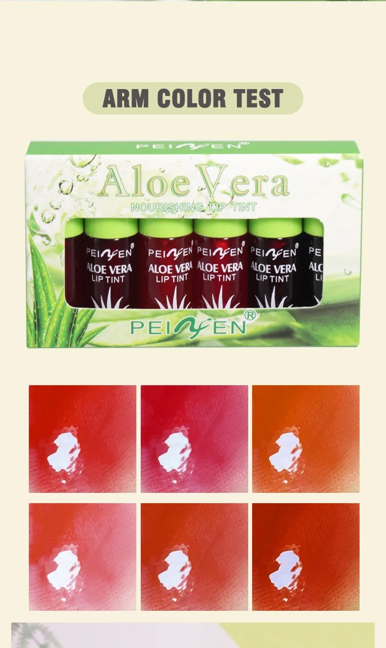 6 PCS Aloe Essence Color-Changing Lip Gloss Set