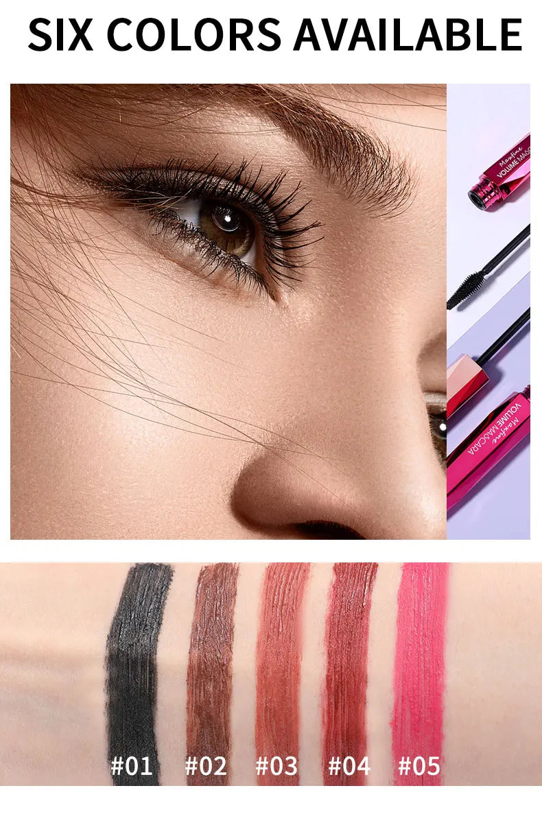 Multicolor Waterproof Curl-Extending Mascara Set