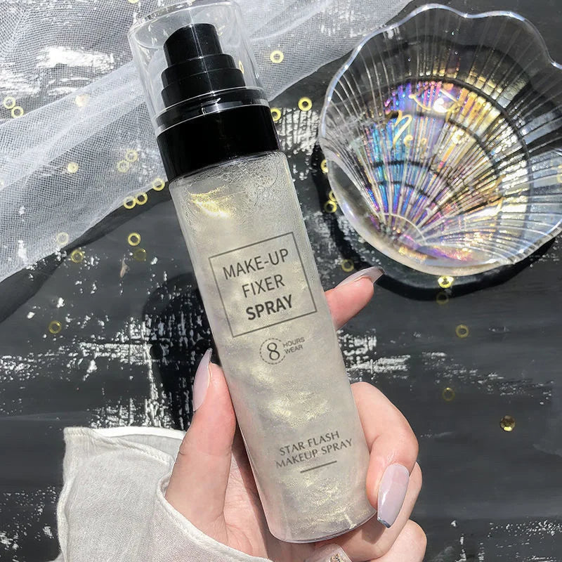 100ml Star Flash Quicksand Makeup Setting Spray - Long Lasting Oil Control Hydrating Makeup Fixing Setting Spray, perfect for achieving a flawless look with waterproof makeup setting spray.