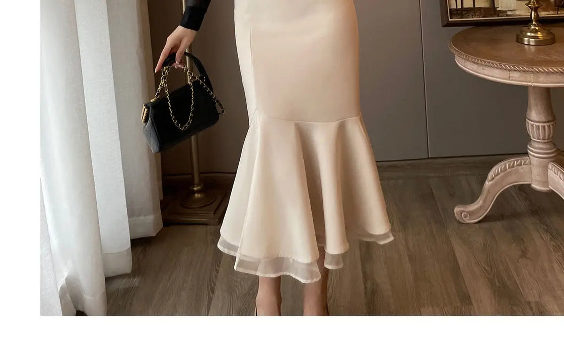 Women Clothing Temperament Chiffon Bow Lacing Thin Shirt Tops Spring Summer New Long Sleeve Solid Elegant Blouse Sexy Fashion