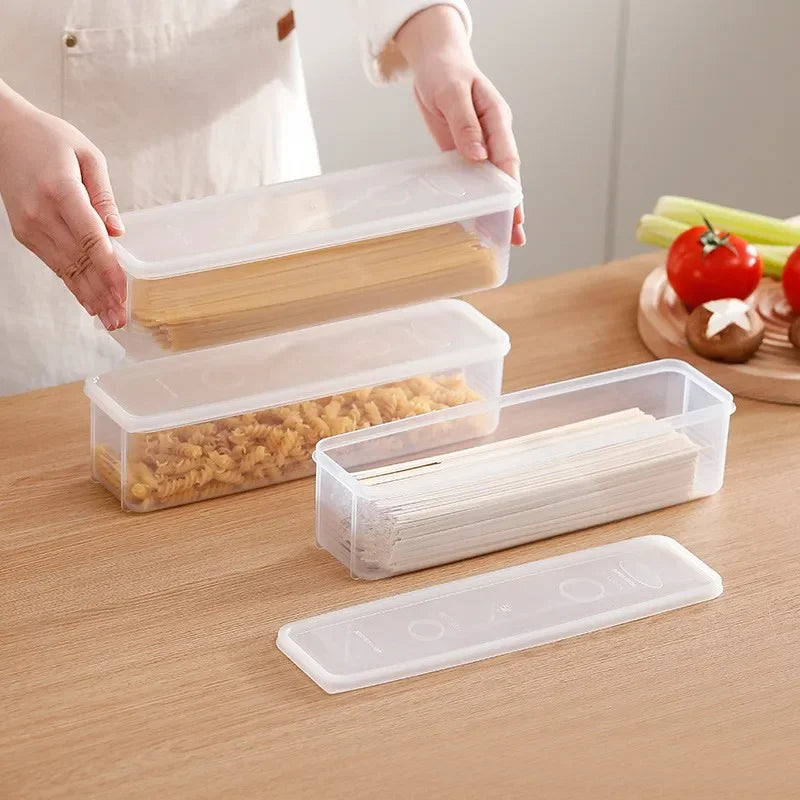 2/4 Pcs Long Rectangular Food Storage Containers Plastic Reusable Refrigerator Organizer Boxes Kitchen Accessories