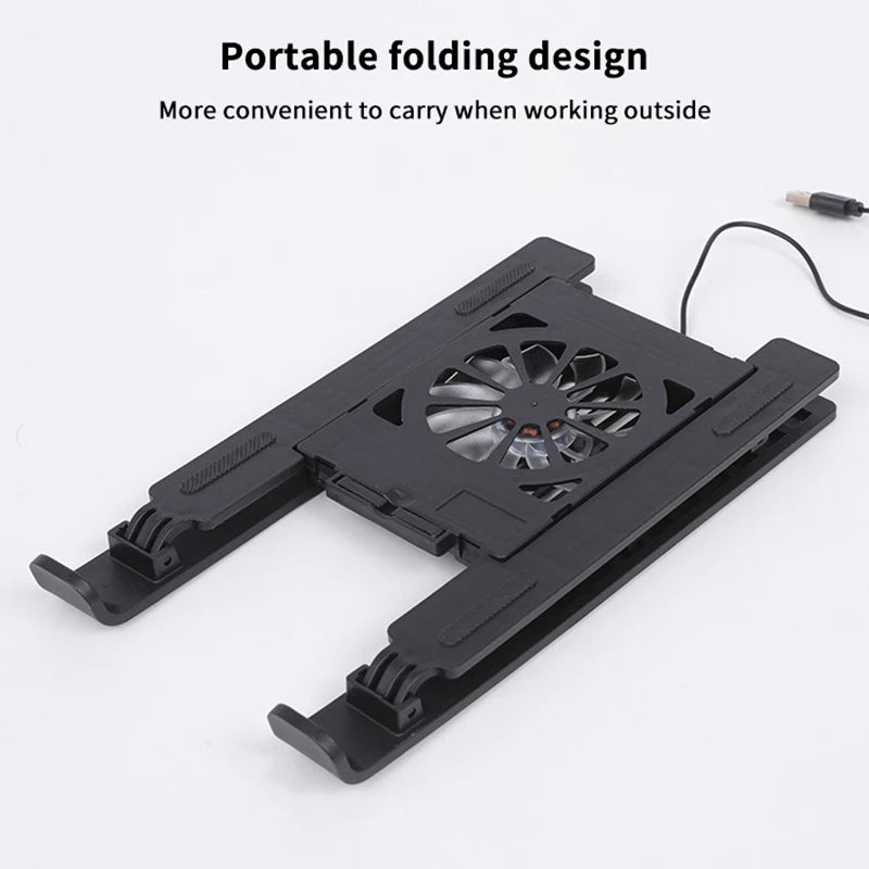 Foldable Notebook Cooler Base; One Cooling Fan Stand; Portable Heightened Laptop Rack