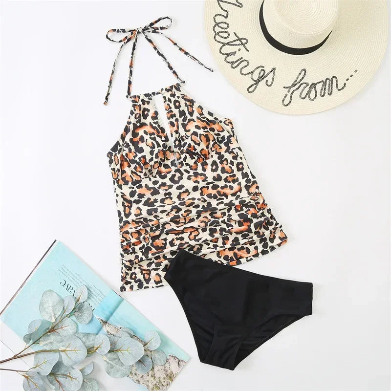 Bikini 2022 New Mujer V Neck Swimsuit Women Lace Up Swimwear Tankini Beach Bathing Suit Female Brazilian