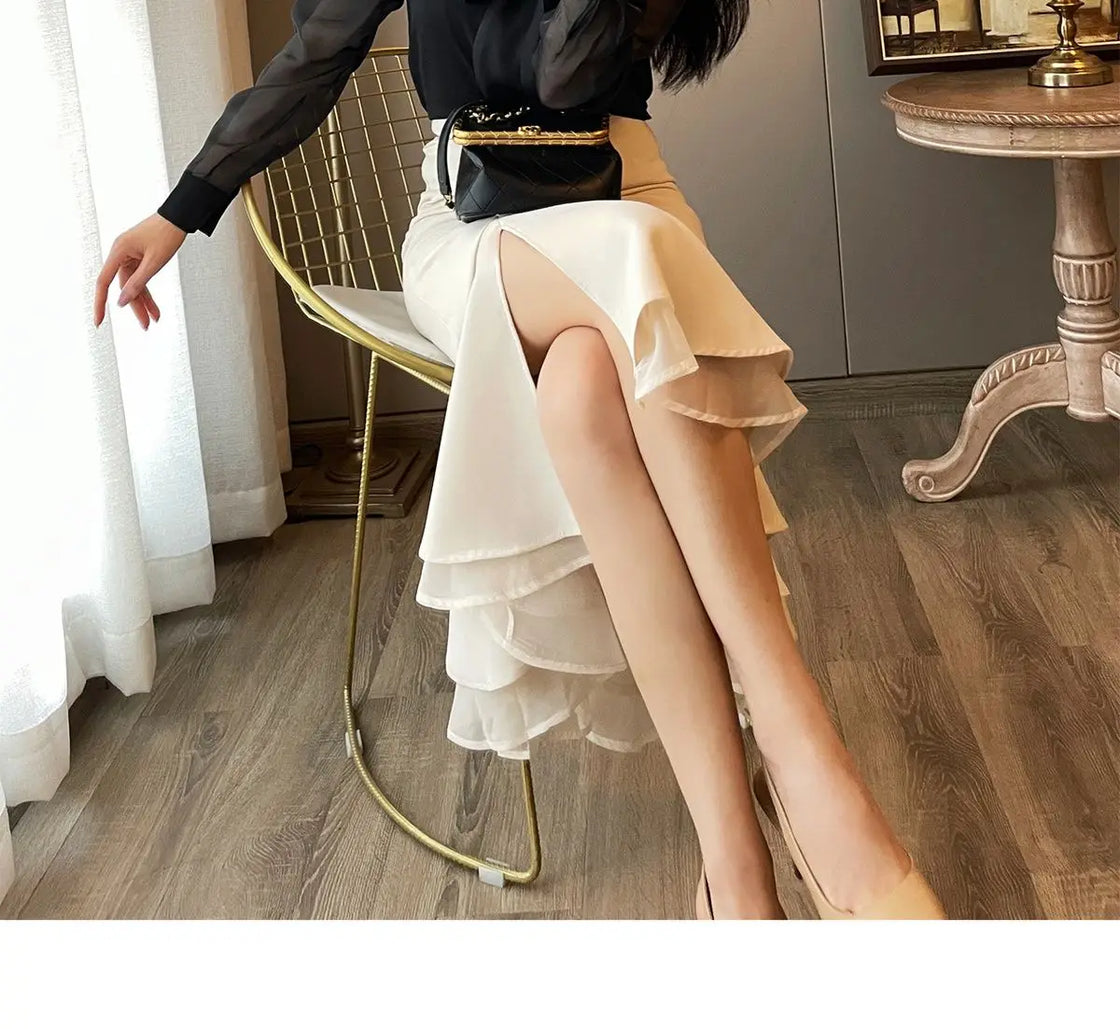 Women Clothing Temperament Chiffon Bow Lacing Thin Shirt Tops Spring Summer New Long Sleeve Solid Elegant Blouse Sexy Fashion