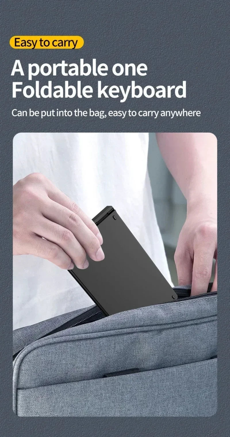 Folding Keyboard and Mouse 2.4G Mini Keypad Bluetooth Wireless Portable Silm Foldable Keyboards