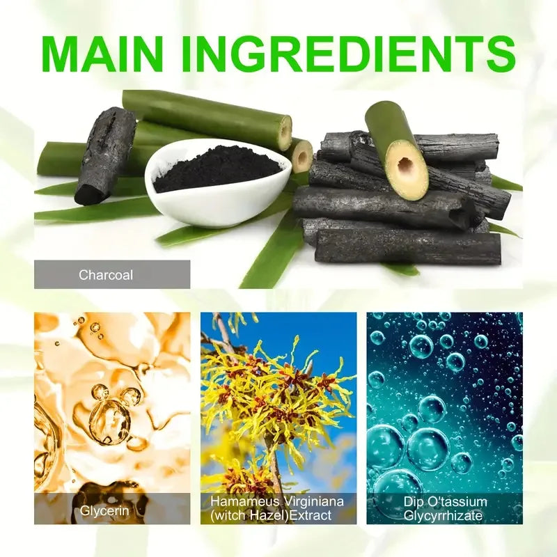 Demonstration of removing blackheads with 100PCS Premium Bamboo Charcoal Nose Strips.