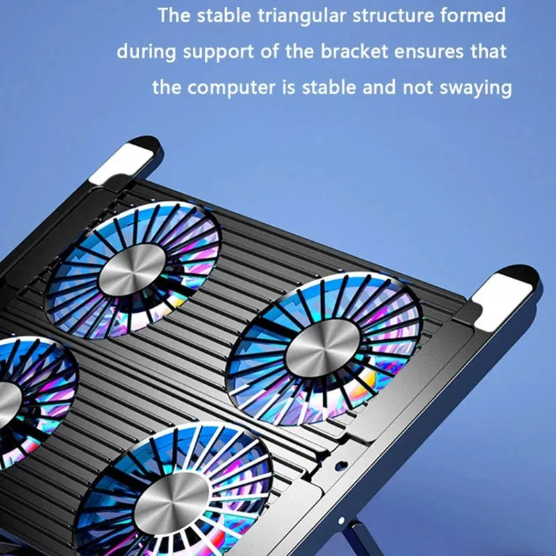 Laptop Base Stand Cooler Portable Foldable Notebook Stand with 4 Cooling Fan for 11-17.3 Devices Anti-slip