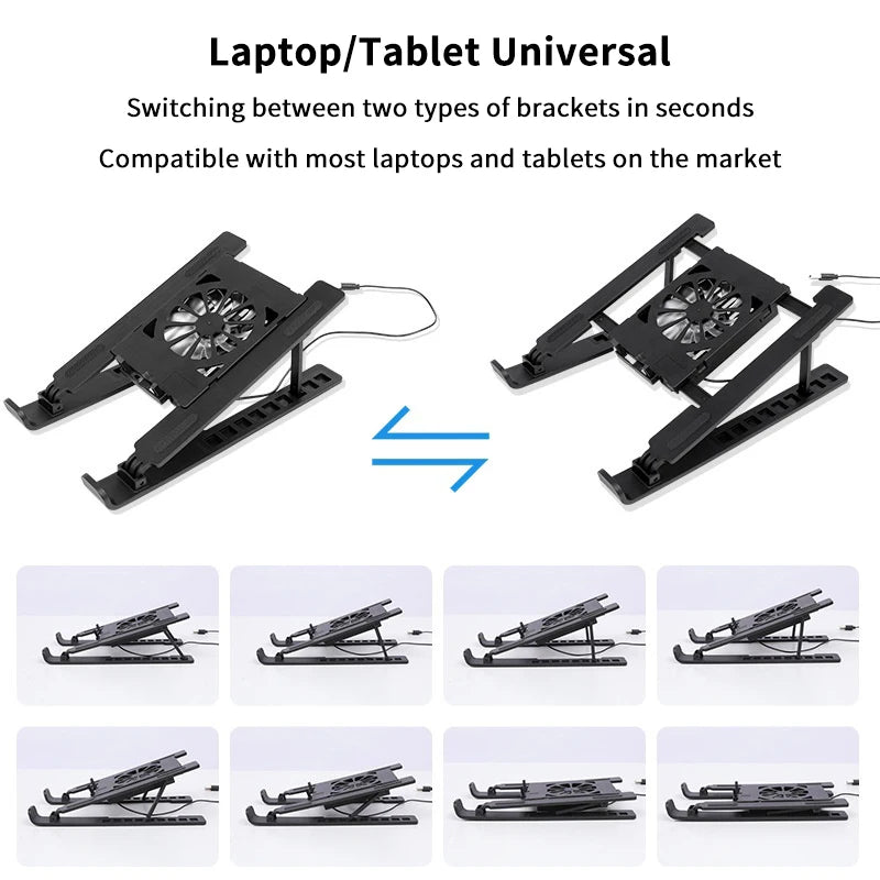 Foldable Notebook Cooler Base; One Cooling Fan Stand; Portable Heightened Laptop Rack