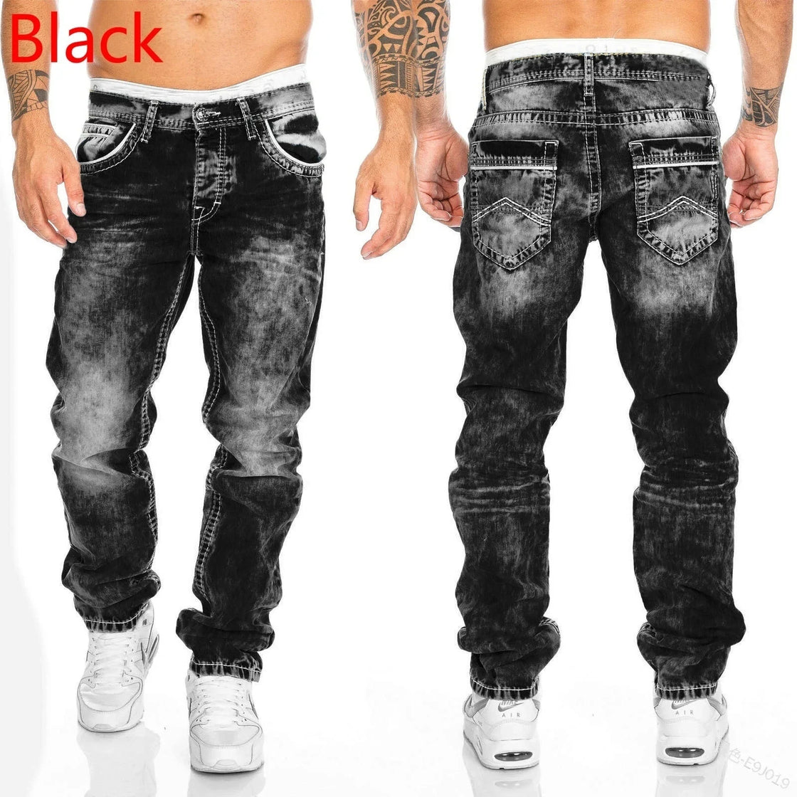 Men's black jeans slim fit high-quality gray casual men's jeans pants slim fit men's pants hip-hop street wear fog denim pants