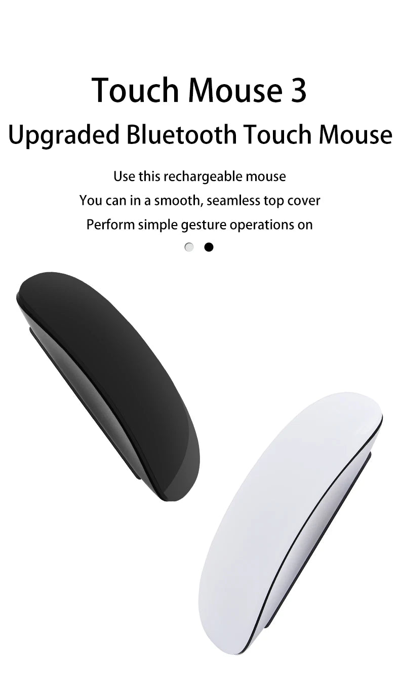 Rechargeable Bluetooth Mouse Magic 3 Ergonomic Multi-Touch BT5.0 Wireless Slim Rechargeable Mouse