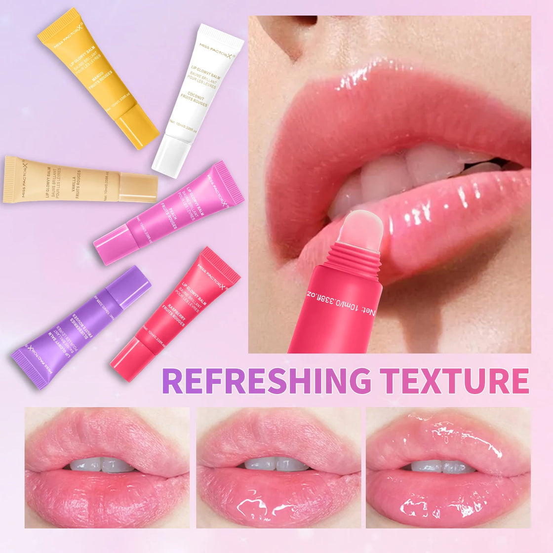 6-Color Lace Jelly Sparkling Lip Gloss Set