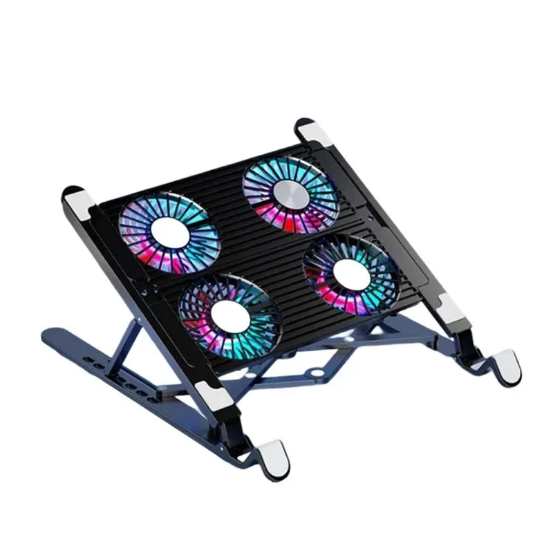 Laptop Base Stand Cooler Portable Foldable Notebook Stand with 4 Cooling Fan for 11-17.3 Devices Anti-slip