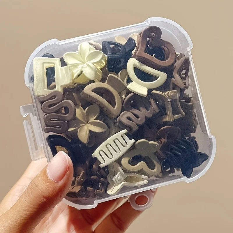 5/10/20/30pcs Beige Mixed Pack Small Clips, Cute Girl Accessories