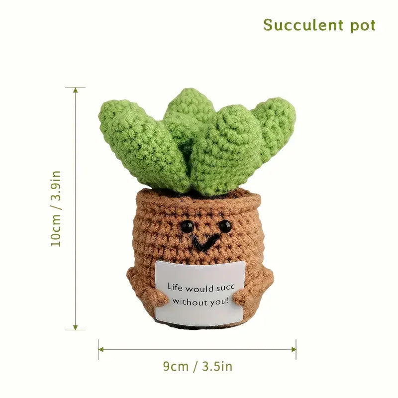 Ornaments Handmade Yarn Crochet Holiday Party Home Decoration Creative Positive Energy Decoration Cards Christmas Gifts