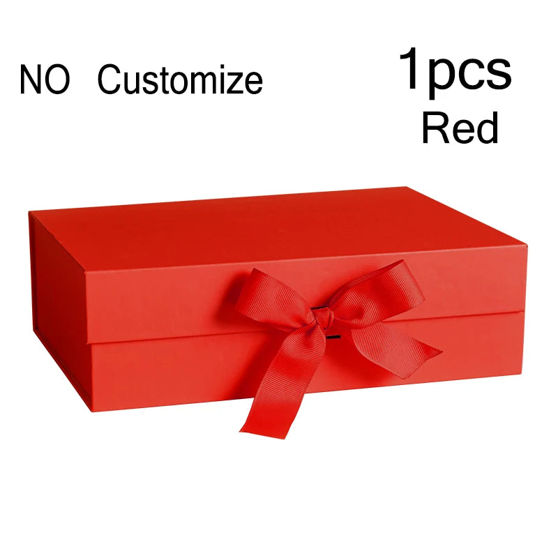 Party Gift Box Large Black Pink Luxury Gift Packaging Box With Ribbon Birthday Wedding Party Supplies Box Personalized LOGO