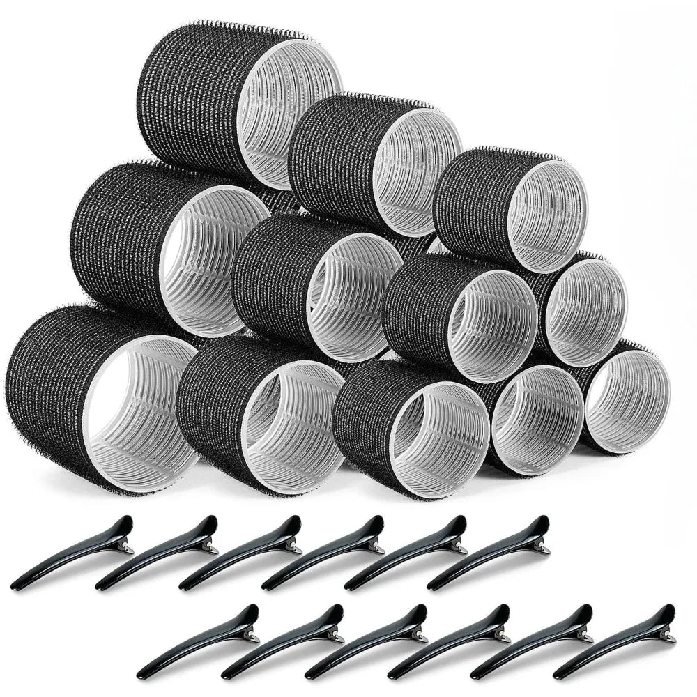 30pcs Heatless Hair Styling Kit Self-Grip Rollers 18pcs Hair Rollers & 12pcs Clips DIY Easy to Use Hair Care Beauty Tools