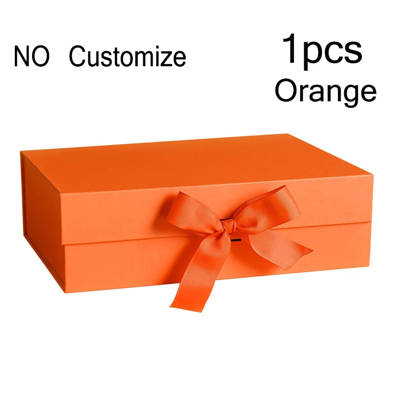 Party Gift Box Large Black Pink Luxury Gift Packaging Box With Ribbon Birthday Wedding Party Supplies Box Personalized LOGO